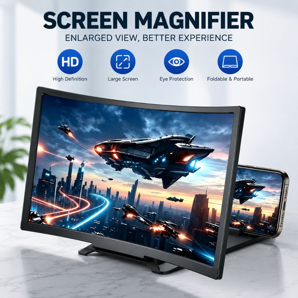 Matte Anti Glare Screen - 12-дюймовый 3D-увеличитель экрана с кронштейном, линзой